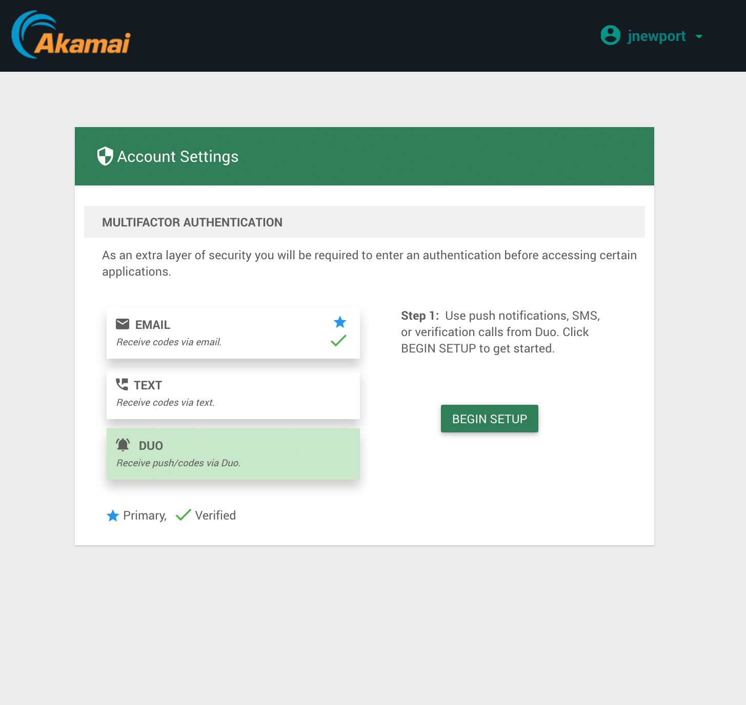 Akamai EAA User Duo Setup