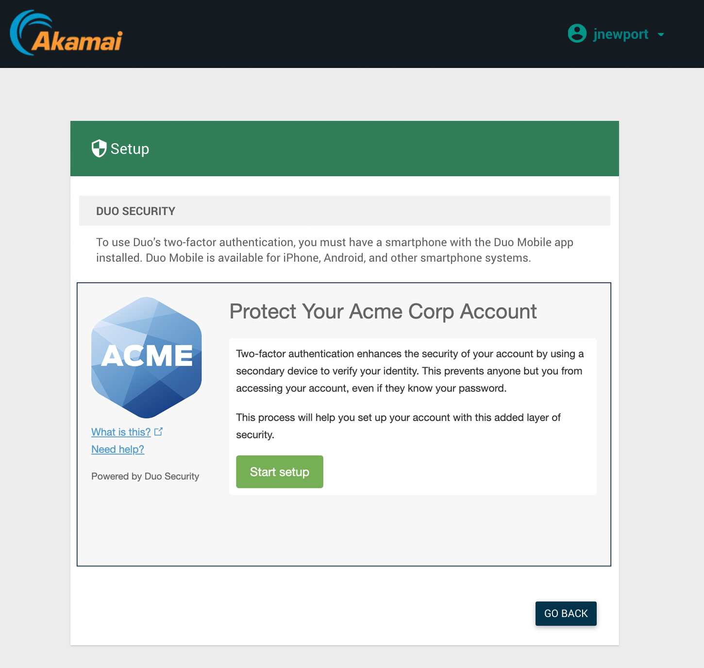 Akamai EAA User Duo Enrollment