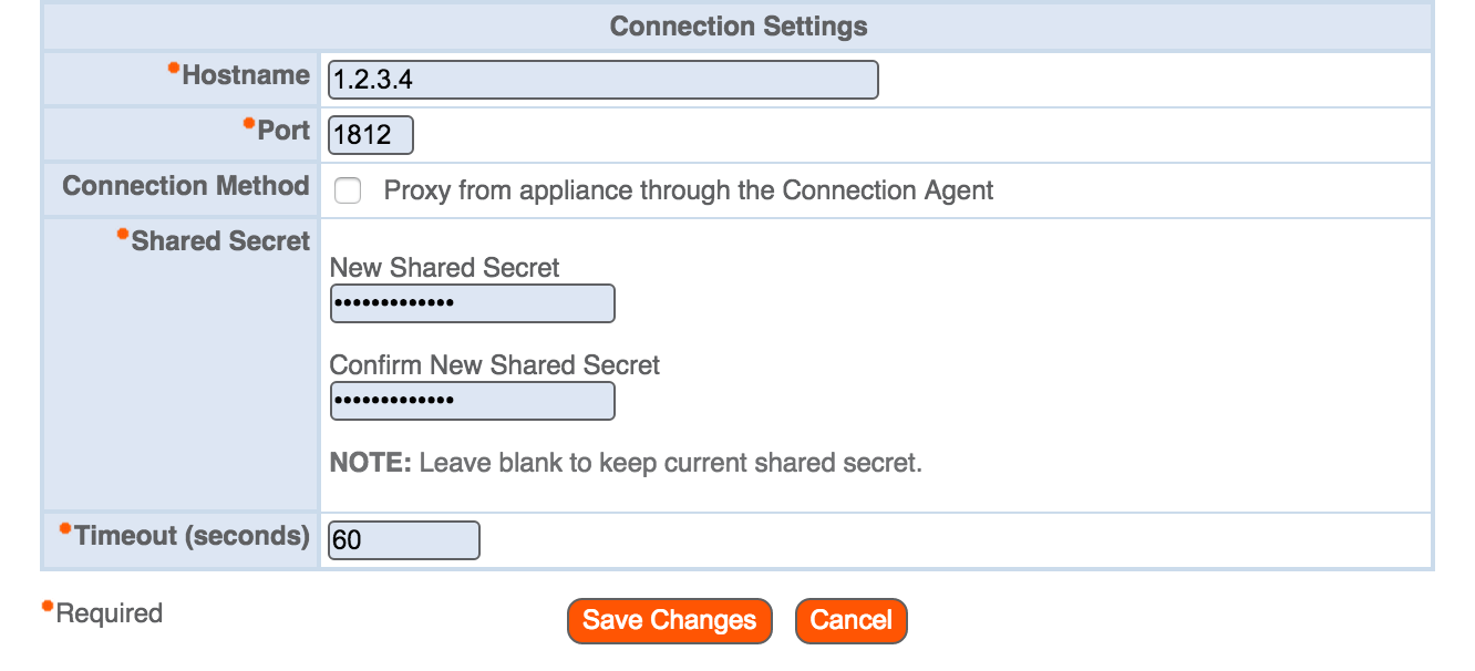 Bomgar Radius Settings