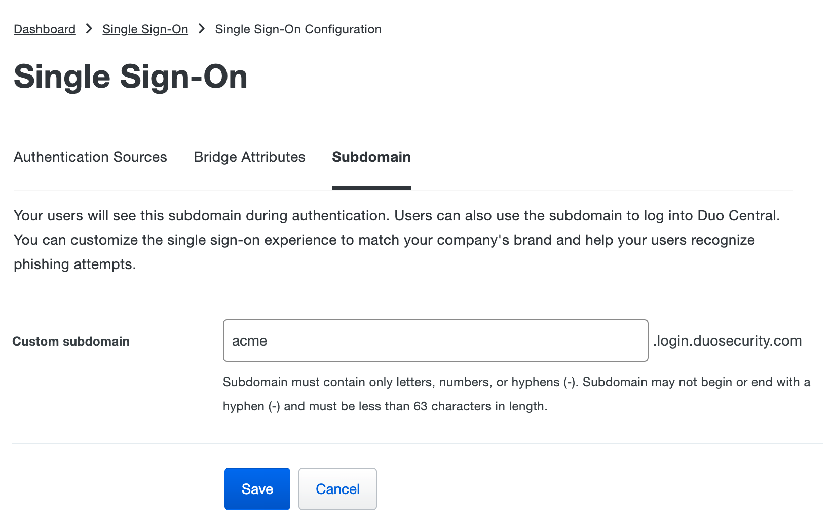 Choosing a subdomain