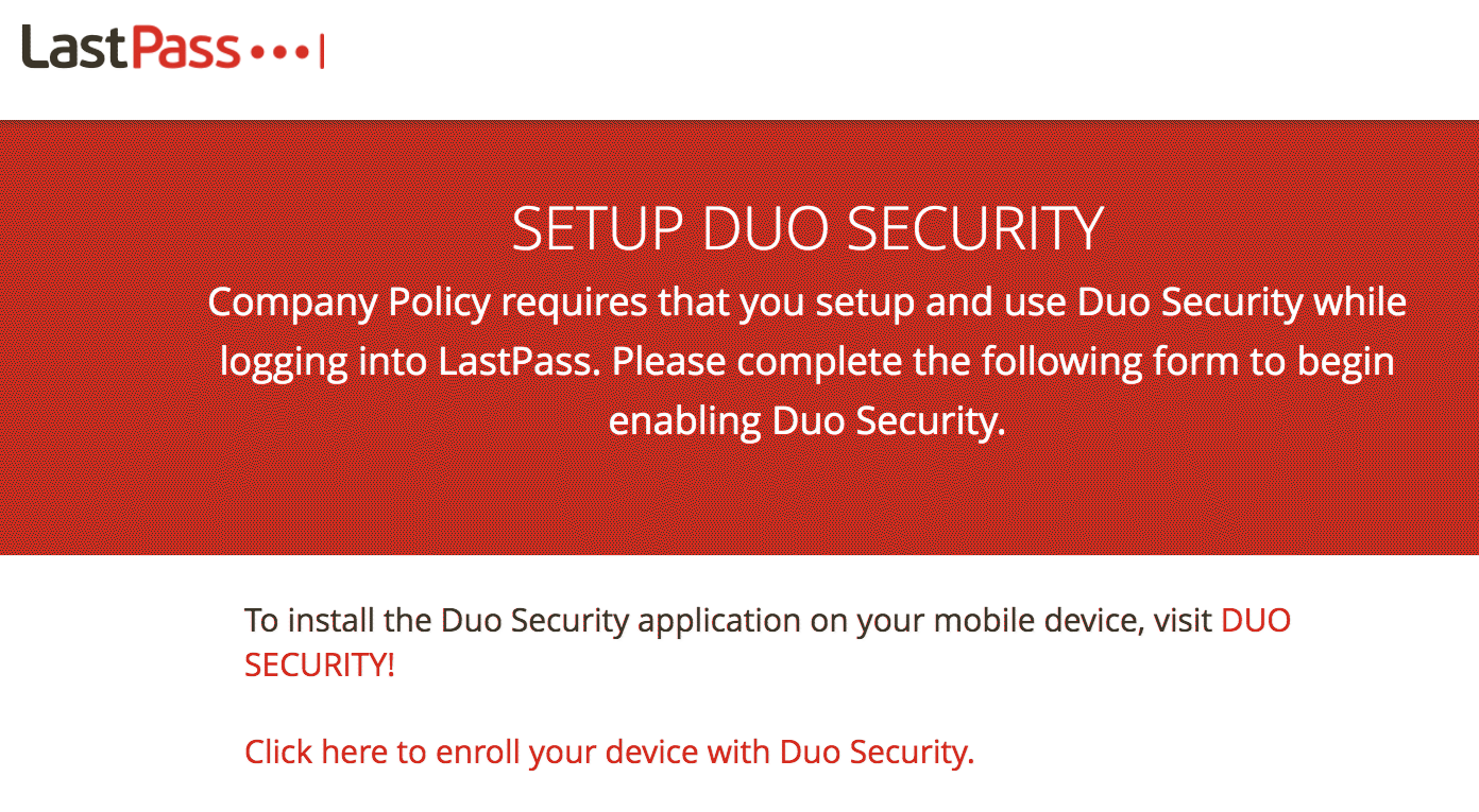 LastPass Enrollment Prompt