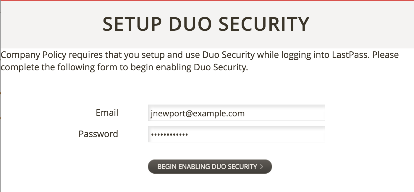 LastPass Enable Duo