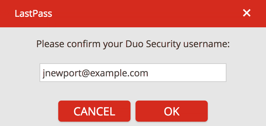 LastPass Confirm Username