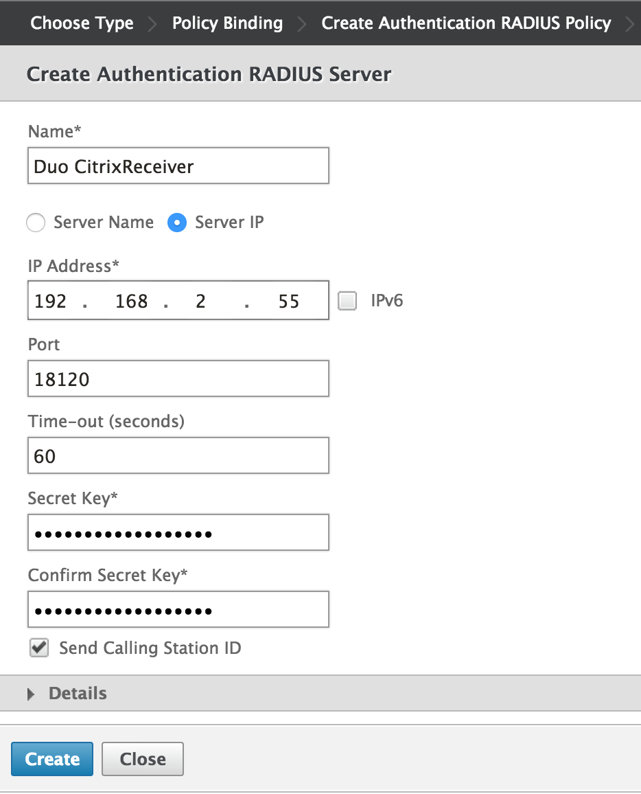 Create RADIUS server for auto