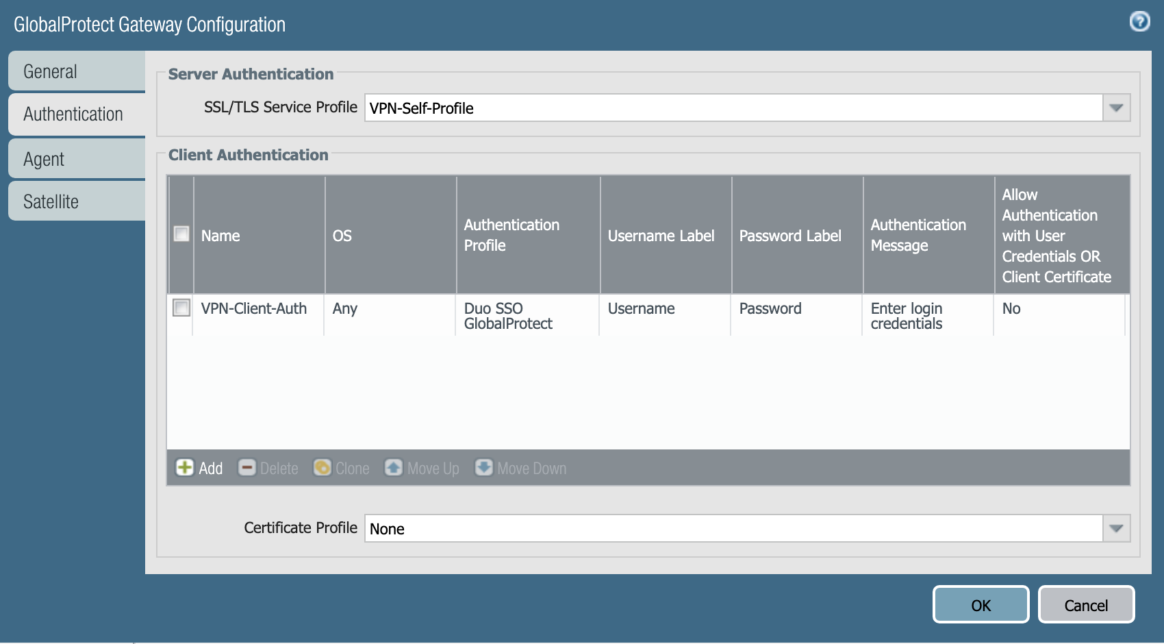 Palo Alto Networks Gateway Configuration