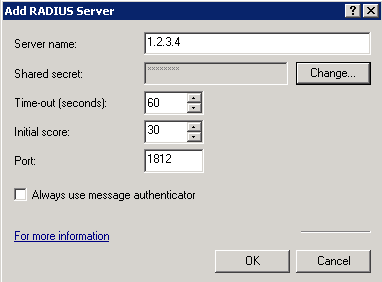 List of RADIUS Servers