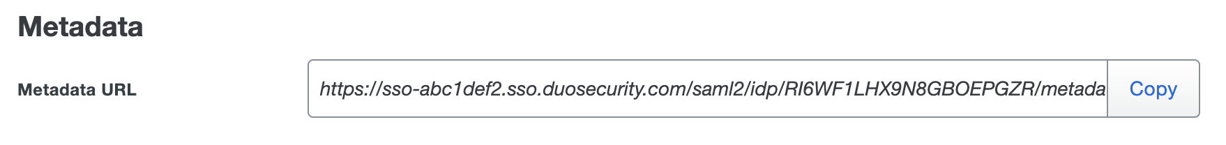 Duo Metadata URL