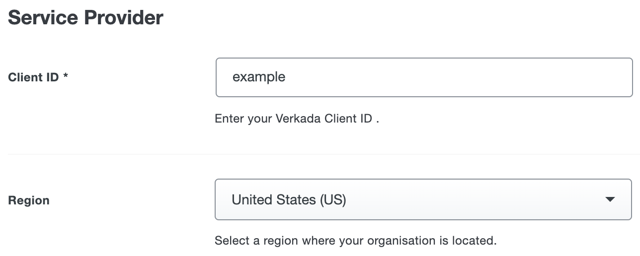 Duo Verkada Service Provider Fields